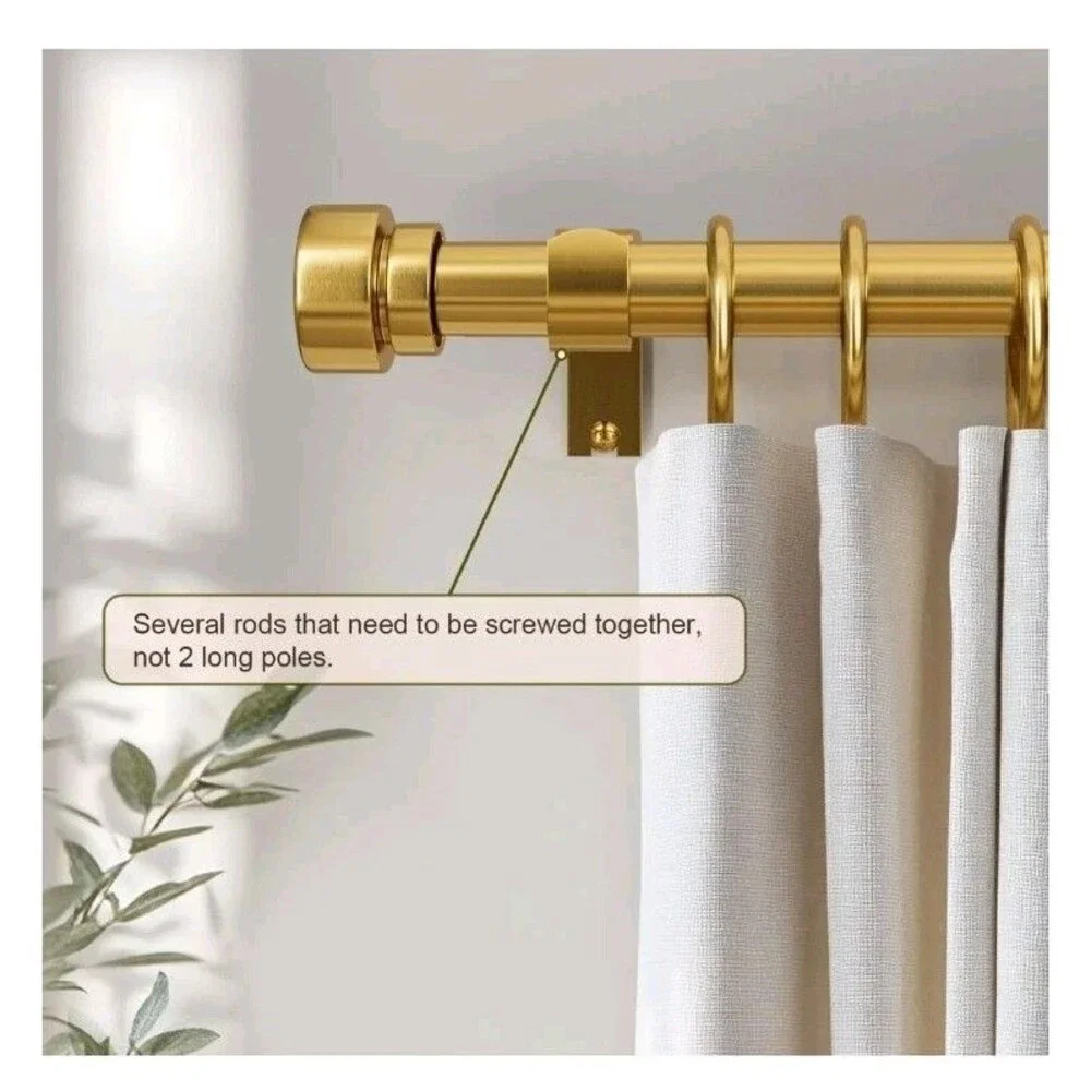 2 Lookkell Gold Curtain Rods Set 16-88
